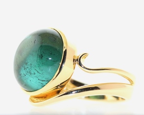 Tourmaline in gold ring
