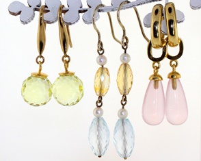Gemstone drop earrings