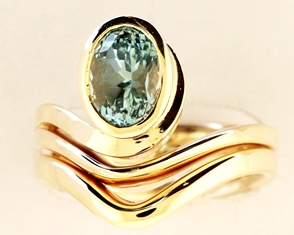 Aquamarine Yellow Ring 