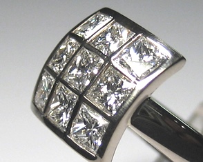 Square diamond dome ring