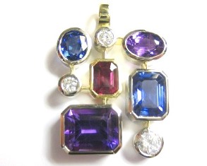 Gemstone and diamond pendant