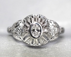 Diamond filigree dome ring