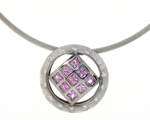 Princess Pink Sapphire Pendant  