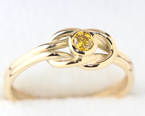 Citrine/Knot Ring 