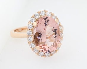 Morganite and diamond ring