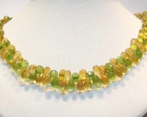 Citrine and peridot necklace