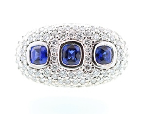 Ceylon Sapphire And Diamond Cloud Ring 