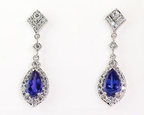 Tanzanite and diamond earrings