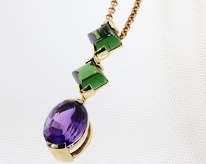 Amethyst And Tourmaline Pendant  