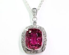 Pink Tourmaline Cluster Pendant  