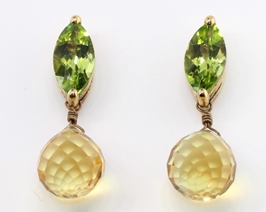Peridot and citrine earrings 