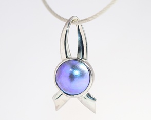 Violet paua pearl pendant