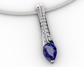 Sapphire and diamond pendant