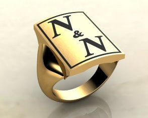 Black Letter Enamel Ring 