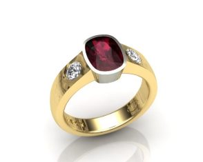 Ruby diamond yellow gold